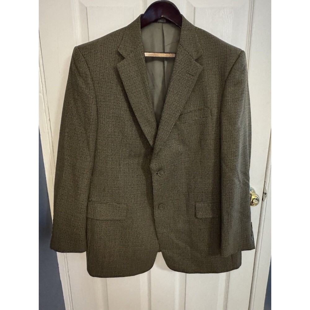 Hart Schaffner Marx Vintage USA Sport Coat Mens 44R Houndstooth 2 Button